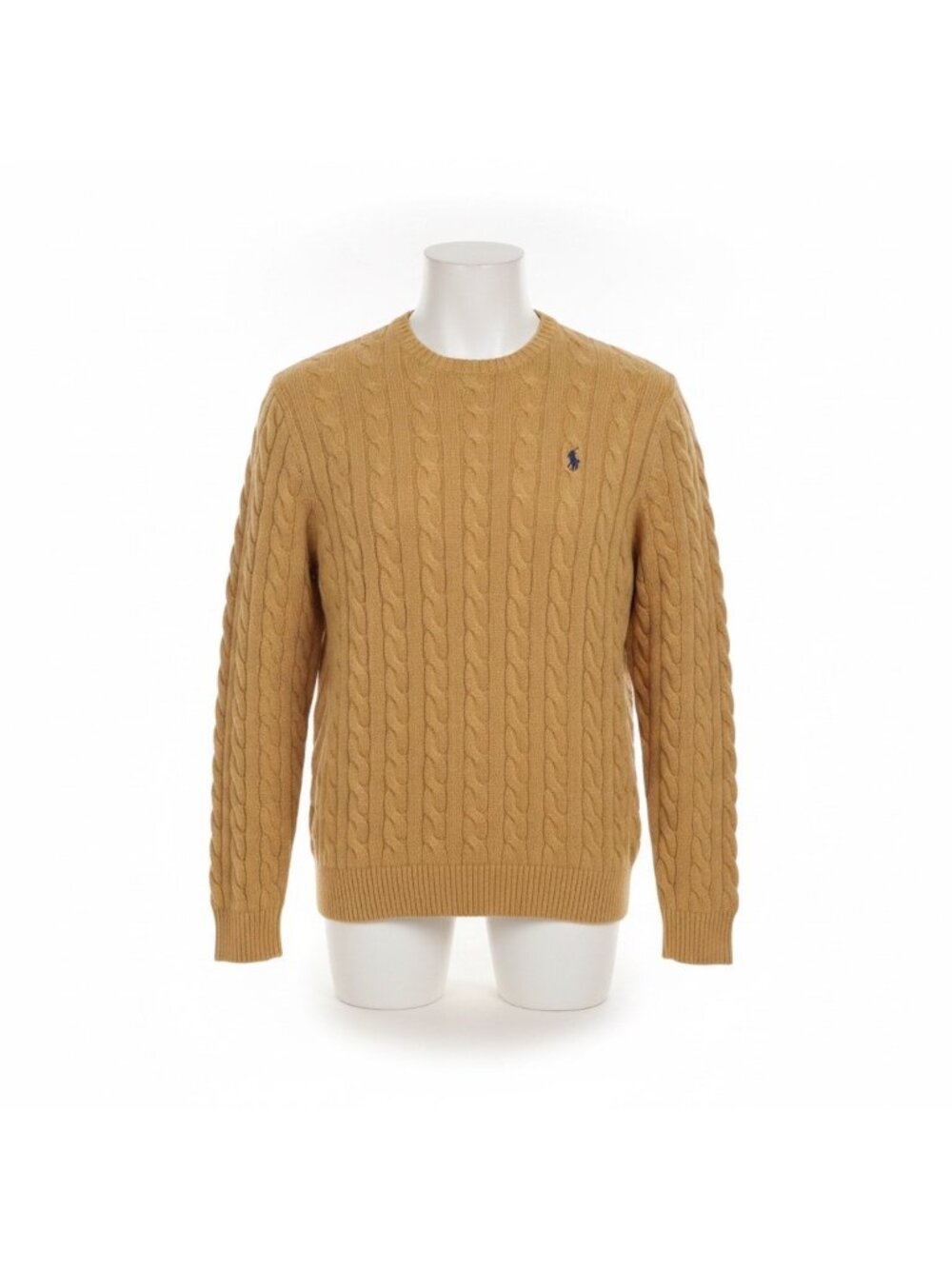 Polo Ralph Lauren Mens Beige 100% Cotton Cable Knit Sweater Crew Neck Size XXL